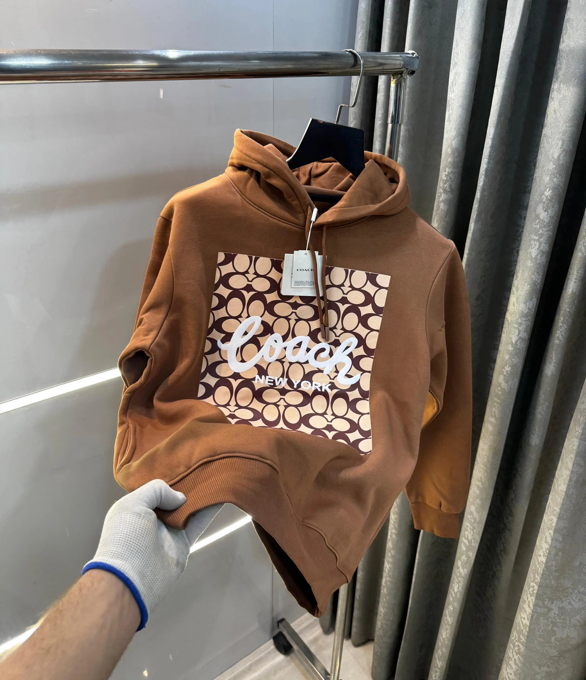 Coac h Brown MonogR..AM Printed Imported Hoodie