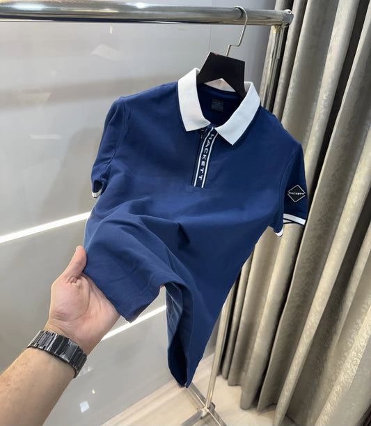Hacket Blue Logo Work Premium Polo T-Shirt