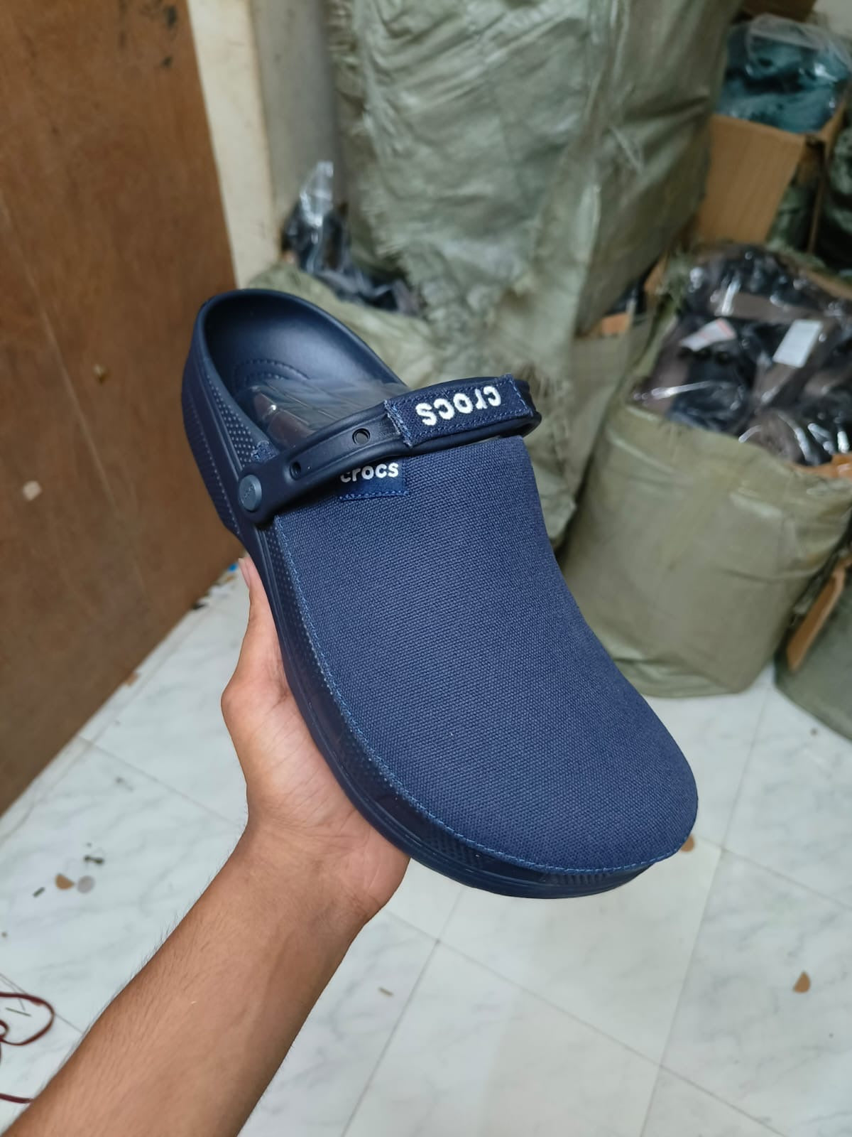 Classic Crafted Navy Blue Casual Wear Clogs