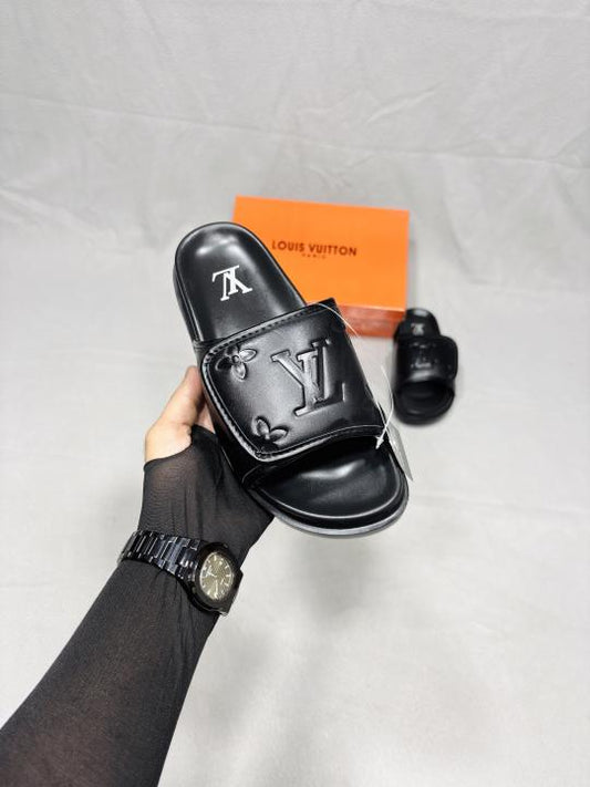 LV Miami Mule Black Flip Flop