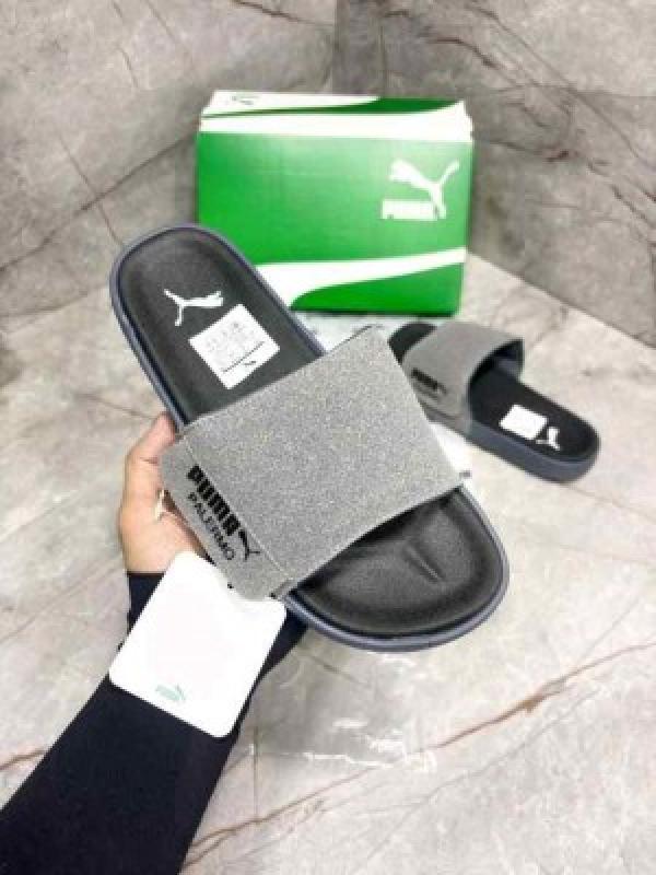 PUM.Leadcat Palermo Foil Grey Blck Slides