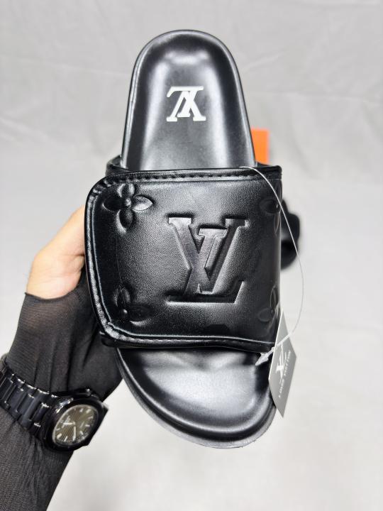 LV Miami Mule Black Flip Flop