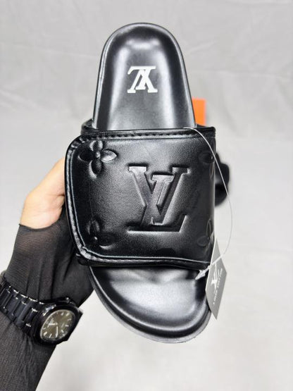 LV Miami Mule Black Flip Flop