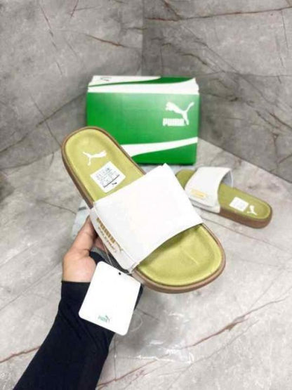PM.Leadcat Palermo Foil White Olive Slides