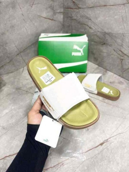 PM.Leadcat Palermo Foil White Olive Slides